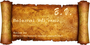 Beleznai Vénusz névjegykártya